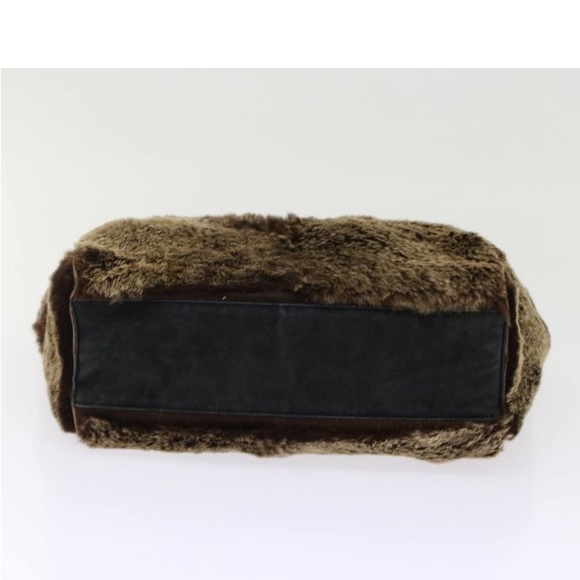 CHANEL FUR HANDBAG BROWN PREOWNED w/ Pouch - Picture 5 of 15